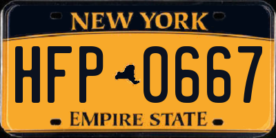 NY license plate HFP0667
