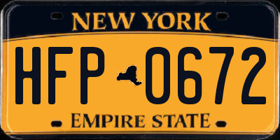 NY license plate HFP0672