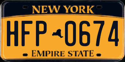 NY license plate HFP0674