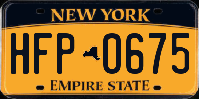 NY license plate HFP0675
