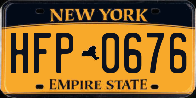NY license plate HFP0676