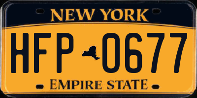 NY license plate HFP0677