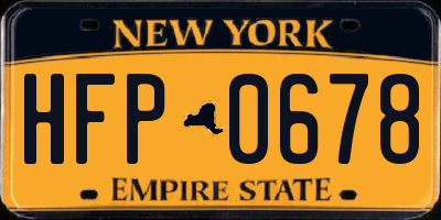 NY license plate HFP0678