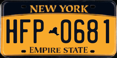 NY license plate HFP0681