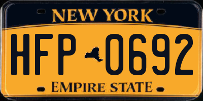 NY license plate HFP0692