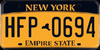 NY license plate HFP0694