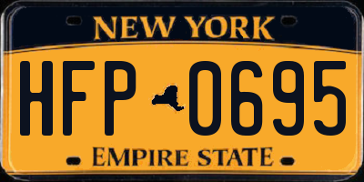 NY license plate HFP0695
