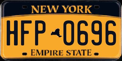 NY license plate HFP0696