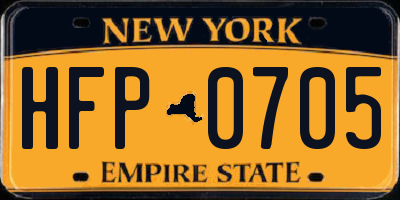 NY license plate HFP0705