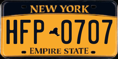 NY license plate HFP0707