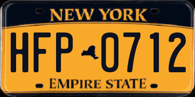 NY license plate HFP0712