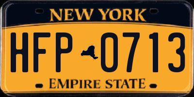 NY license plate HFP0713