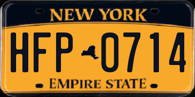 NY license plate HFP0714
