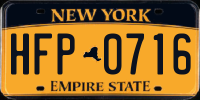 NY license plate HFP0716