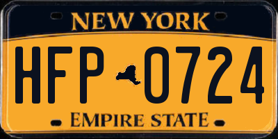 NY license plate HFP0724