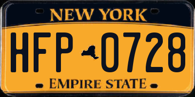 NY license plate HFP0728