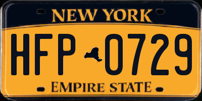 NY license plate HFP0729
