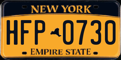 NY license plate HFP0730