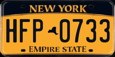 NY license plate HFP0733