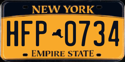 NY license plate HFP0734
