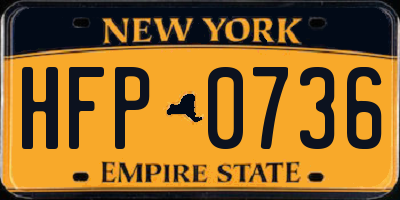 NY license plate HFP0736