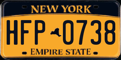 NY license plate HFP0738