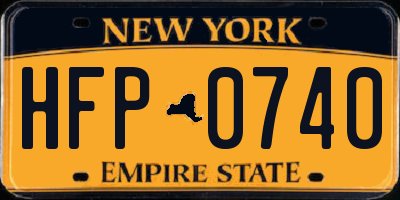 NY license plate HFP0740