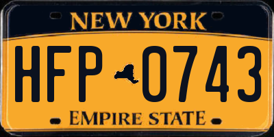 NY license plate HFP0743