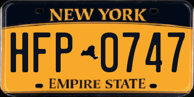 NY license plate HFP0747
