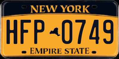 NY license plate HFP0749