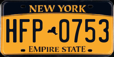NY license plate HFP0753