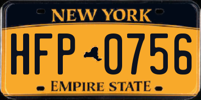NY license plate HFP0756