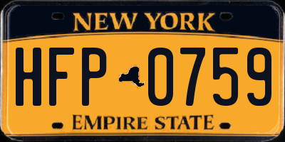 NY license plate HFP0759
