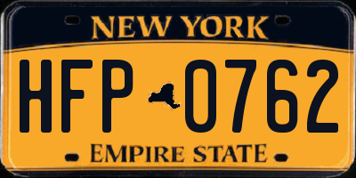 NY license plate HFP0762