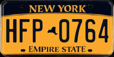 NY license plate HFP0764