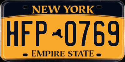 NY license plate HFP0769