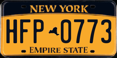 NY license plate HFP0773