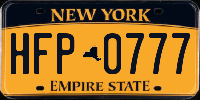 NY license plate HFP0777