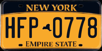 NY license plate HFP0778