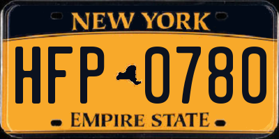 NY license plate HFP0780