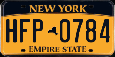NY license plate HFP0784