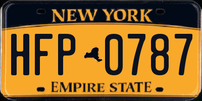 NY license plate HFP0787