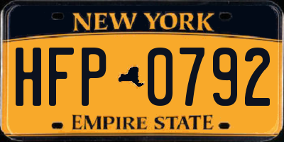 NY license plate HFP0792