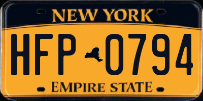 NY license plate HFP0794