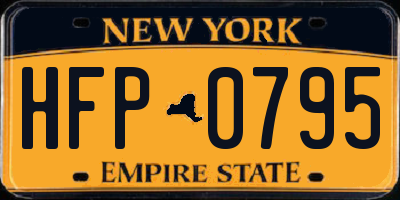NY license plate HFP0795