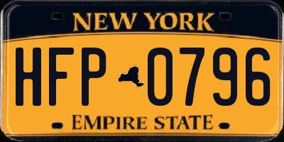NY license plate HFP0796