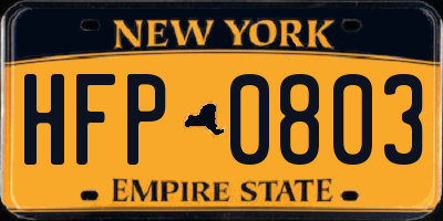 NY license plate HFP0803