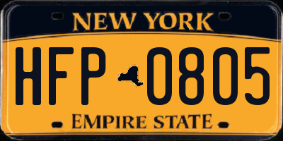 NY license plate HFP0805
