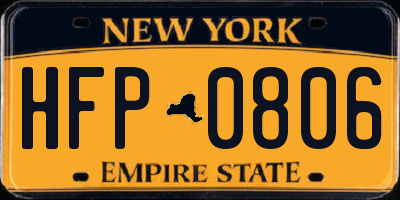 NY license plate HFP0806