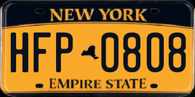 NY license plate HFP0808